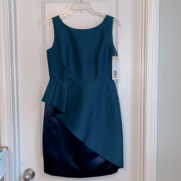 Halston Heritage Cadmium and Navy Cocktail Dress, NWT - Picture 1 of 12